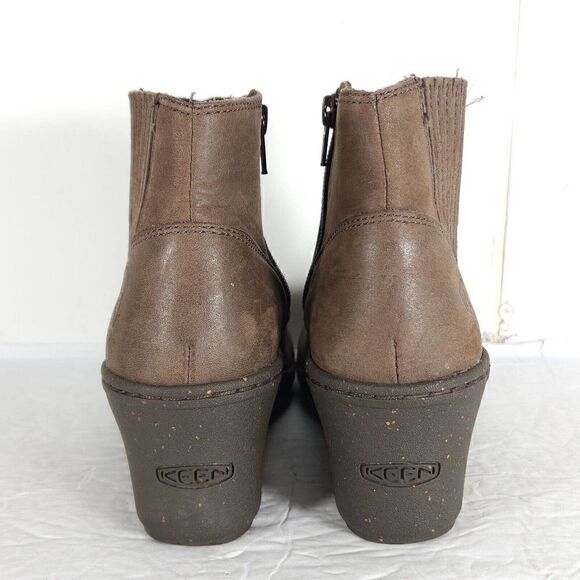 Keen Women's Zurich US 6 Brown Leather Side Zip Ankle Wedge Boots Booties - Picture 10 of 13